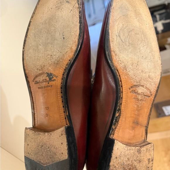 Ferragamo Men's light burgundy Leather Loafers - Picture 3 of 6